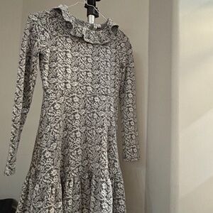 Janie and Jack Black and White Patterned Kids Dress